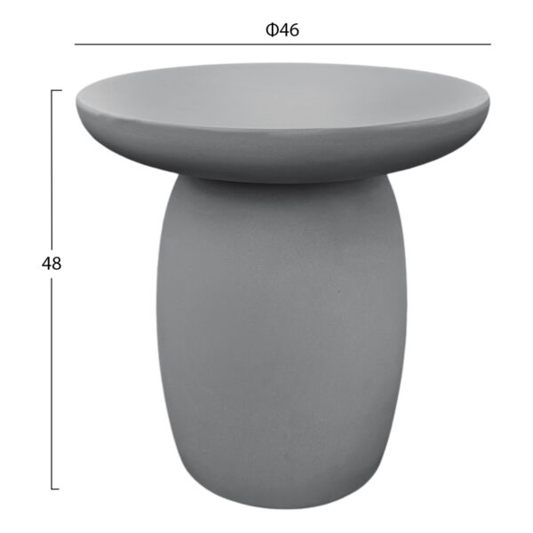 ΤΡΑΠΕΖΙ ΒΟΗΘΗΤΙΚΟ ΣΤΡΟΓΓΥΛΟ HIKARI HM6593.01 ΓΚΡΙ FIBER CEMENT Φ46x48Υεκ.