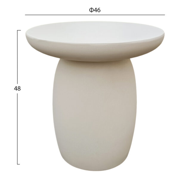 ΤΡΑΠΕΖΙ ΜΕΣΗΣ ΣΤΡΟΓΓΥΛΟ HIKARI HM6593.02 ΜΠΕΖ FIBER CEMENT Φ46x48Υεκ.