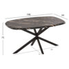ΤΡΑΠΕΖΙ ΟΒΑΛ RODDEN HM11903.02 ΜΕ WERZALIT BLACK/GOLD MARBLE-ΜΑΥΡΗ ΒΑΣΗ 146x94x75Υεκ