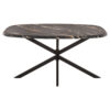 ΤΡΑΠΕΖΙ ΟΒΑΛ RODDEN HM11903.02 ΜΕ WERZALIT BLACK/GOLD MARBLE-ΜΑΥΡΗ ΒΑΣΗ 146x94x75Υεκ