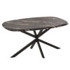 ΤΡΑΠΕΖΙ ΟΒΑΛ RODDEN HM11903.02 ΜΕ WERZALIT BLACK/GOLD MARBLE-ΜΑΥΡΗ ΒΑΣΗ 146x94x75Υεκ