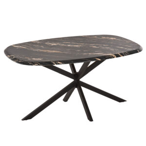 trapezi-obal-fb91190302-me-werzalit-blac-7.jpg ΤΡΑΠΕΖΙ ΟΒΑΛ RODDEN HM11903.02 ΜΕ WERZALIT BLACK/GOLD MARBLE-ΜΑΥΡΗ ΒΑΣΗ 146x94x75Υεκ