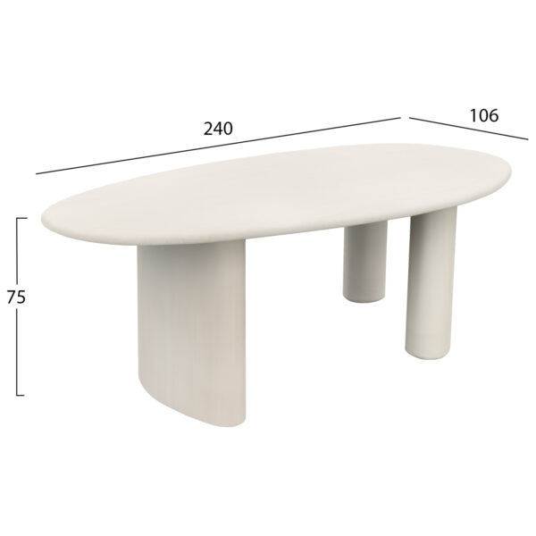 ΤΡΑΠΕΖΙ ΤΡΑΠΕΖΑΡΙΑΣ ΟΒΑΛ VOLPE HM6599.02 ΜΠΕΖ FIBER CEMENT 240x100x75Υεκ