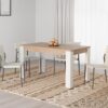 ΤΡΑΠΕΖΙ ΤΡΑΠΕΖΑΡΙΑΣ SPOLETO ΛΕΥΚΟ-ARTISAN OAK ΧΡΩΜΑ 135x80x76εκ
