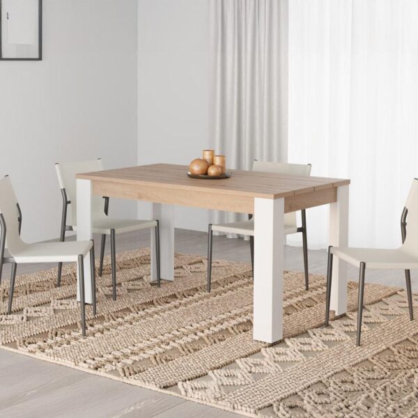ΤΡΑΠΕΖΙ ΤΡΑΠΕΖΑΡΙΑΣ SPOLETO ΛΕΥΚΟ-ARTISAN OAK ΧΡΩΜΑ 135x80x76εκ