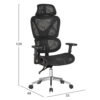 ΚΑΡΕΚΛΑ ΓΡΑΦΕΙΟΥ NOVAR HM1217.01 ΜΑΥΡO MESH--ΒΑΣΗ ΧΡΩΜΙΟΥ 51x49x129Υεκ