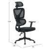 ΚΑΡΕΚΛΑ ΓΡΑΦΕΙΟΥ NOVAR HM1218.01 ΜΑΥΡO MESH--ΒΑΣΗ PP 51x49x121-129Υεκ