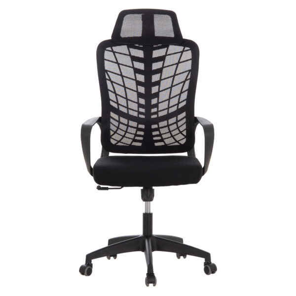 ΚΑΡΕΚΛΑ ΓΡΑΦΕΙΟΥ ELVAR HM1219.01 ΜΑΥΡO MESH--ΒΑΣΗ ΠΟΛΥΠΡΟΠΥΛΕΝΙΟΥ 63x56x125Υεκ