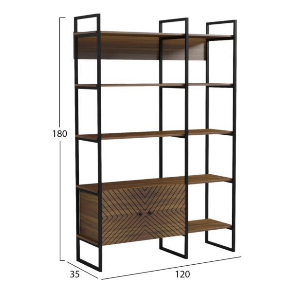 rafiera-fb91837703-metallo-melamini-se-k-1.jpg ΒΙΒΛΙΟΘΗΚΗ-ΡΑΦΙΕΡΑ NEZER HM18377.03 ΜΕΤΑΛΛΟ--ΜΕΛΑΜΙΝΗ ΣΕ ΚΑΡΥΔΙ 120x35x180Υεκ.