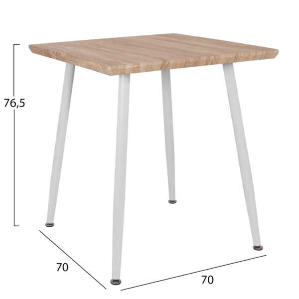 ΣΕΤ ΤΡΑΠΕΖΑΡΙΑΣ 3ΤΜΧ PALOMA HM21381 ΤΕΤΡΑΓΩΝΟ ΤΡΑΠΕΖΙ & 2 ΚΑΡΕΚΛΕΣ ΣΕ ΛΕΥΚΟ