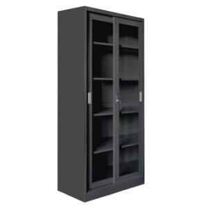 bibliothiki-me-syromenes-portes-fb966320-3.jpg ΒΙΒΛΙΟΘΗΚΗ ΜΕ ΣΥΡΟΜΕΝΕΣ ΠΟΡΤΕΣ SIDER HM6632.01 ΜΕΤΑΛΛΙΚΗ ΜΑΥΡΗ 90x40x185Υεκ