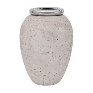 ΚΕΡΑΜΙΚΟ ΒΑΖΟ Fylliana FL138097 ΑΣΗΜΙ-ΓΚΡΙ 28x39εκ