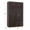 ΝΤΟΥΛΑΠΑ 3ΦΥΛΛΗ ΜΕ ΠΑΤΑΡΙ CARLY HM10891.01 ΜΕΛΑΜΙΝΗ ΣΕ ZEBRANO 150X55Χ240Υεκ.