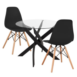 set-trapezarias-3tmch-fb921382-stroggylo.jpg ΣΕΤ ΤΡΑΠΕΖΑΡΙΑΣ 3ΤΜΧ JAFARU HM21382.02 ΣΤΡΟΓΓΥΛΟ ΤΡΑΠΕΖΙ & 2 ΚΑΡΕΚΛΕΣ ΣΕ ΜΑΥΡΟ