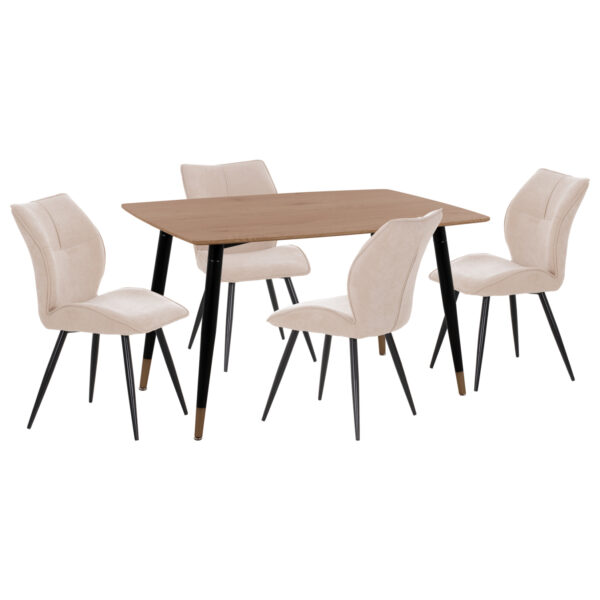 set-trapezarias-5tmch-fb91084702-mdf-top.jpg ΣΕΤ ΤΡΑΠΕΖΑΡΙΑΣ 5ΤΜΧ GAFF HM10847.02 MDF TOP ΦΥΣΙΚΟ--ΥΦΑΣΜΑ ΜΠΕΖ & ΜΕΤΑΛΛΟ ΜΑΥΡΟ
