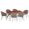 set-trapezarias-7tmch-fb91093603-mdf-top.jpg ΣΕΤ ΤΡΑΠΕΖΑΡΙΑΣ 7ΤΜΧ DRENNY HM10936.03 MDF TOP ΚΑΡΥΔΙ--ΥΦΑΣΜΑ TAUPE & ΜΕΤΑΛΛΟ ΜΑΥΡΟ