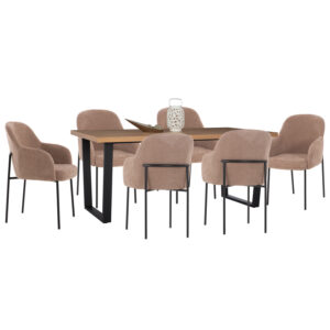set-trapezarias-7tmch-fb91094903-mdf-top.jpg ΣΕΤ ΤΡΑΠΕΖΑΡΙΑΣ 7ΤΜΧ MANIDO HM10949.03 MDF TOP--ΥΦΑΣΜΑ TAUPE & ΜΕΤΑΛΛΟ ΜΑΥΡΟ