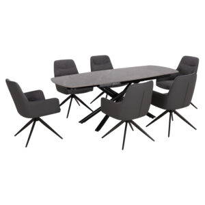 set-trapezarias-7tmch-fb921356-keramiko-.jpg ΣΕΤ ΤΡΑΠΕΖΑΡΙΑΣ 7ΤΜΧ VANTA HM21356 ΚΕΡΑΜΙΚΟ ΕΠΕΚΤΕΙΝΟΜΕΝΟ TOP-ΥΦΑΣΜΑ & PU ΣΕ ΓΚΡΙ
