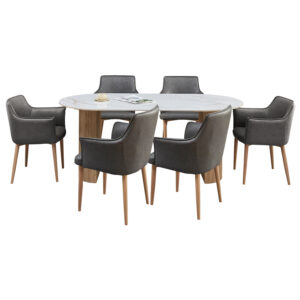 set-trapezarias-7tmch-fb921360-keramiko-.jpg ΣΕΤ ΤΡΑΠΕΖΑΡΙΑΣ 7ΤΜΧ MELLOW HM21360 ΚΕΡΑΜΙΚΟ TOP/MDF ΠΟΔΙΑ--PU ΓΚΡΙ/ΜΕΤΑΛ.ΠΟΔΙΑ