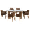 ΣΕΤ ΤΡΑΠΕΖΑΡΙΑΣ 7ΤΜΧ MELLOW HM21361 ΚΕΡΑΜΙΚΟ TOP/MDF ΠΟΔΙΑ--PU ΚΑΦΕ/ΜΕΤΑΛ.ΠΟΔΙΑ