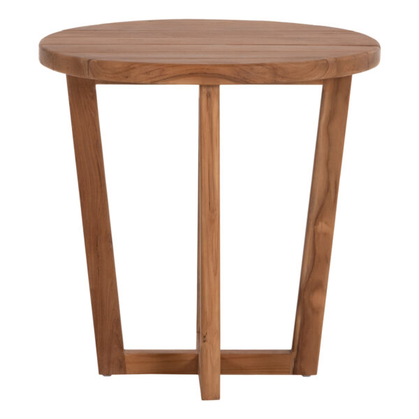 ΤΡΑΠΕΖΙ ΜΕΣΗΣ ΣΤΡΟΓΓΥΛΟ KOLIN HM6650 ΞΥΛΟ TEAK ΦΥΣΙΚΟ Φ65x65Υεκ.