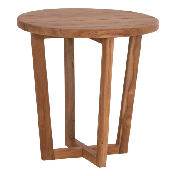 ΤΡΑΠΕΖΙ ΜΕΣΗΣ ΣΤΡΟΓΓΥΛΟ KOLIN HM6650 ΞΥΛΟ TEAK ΦΥΣΙΚΟ Φ65x65Υεκ.