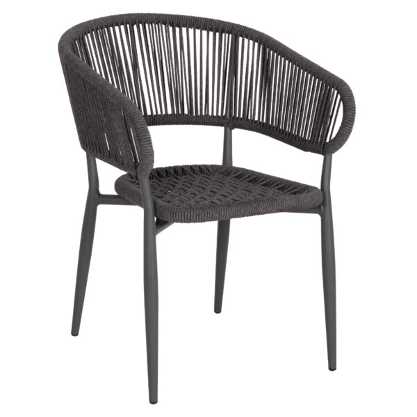 ΠΟΛΥΘΡΟΝΑ ΑΛΟΥΜΙΝΙΟΥ EULO HM5783.21 ΓΚΡΙ-TWISTED RATTAN ΓΚΡΙ 57x63x77Υεκ.