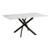 ΤΡΑΠΕΖΙ ΤΡΑΠΕΖΑΡΙΑΣ Fylliana FL102 MARBLE ΜΕ ΜΑΥΡΑ ΜΕΤΑΛΛΙΚΑ ΠΟΔΙΑ 140x80x75εκ