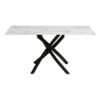 ΤΡΑΠΕΖΙ ΤΡΑΠΕΖΑΡΙΑΣ Fylliana FL102 MARBLE ΜΕ ΜΑΥΡΑ ΜΕΤΑΛΛΙΚΑ ΠΟΔΙΑ 140x80x75εκ