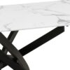 ΤΡΑΠΕΖΙ ΤΡΑΠΕΖΑΡΙΑΣ Fylliana FL102 MARBLE ΜΕ ΜΑΥΡΑ ΜΕΤΑΛΛΙΚΑ ΠΟΔΙΑ 140x80x75εκ