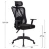 karekla-grafeioy-fb9119501-mayro-mesh-pp-1.jpg ΚΑΡΕΚΛΑ ΓΡΑΦΕΙΟΥ MEXER HM1195.01 ΜΑΥΡΟ MESH-PP ΒΑΣΗ 68x70x136Υεκ.
