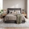 ΔΙΠΛΟ ΚΡΕΒΑΤΙ Fylliana Alessio TAUPE ΧΡΩΜΑ ΥΦΑΣΜΑΤΟΣ 175x214x115εκ (160x200)