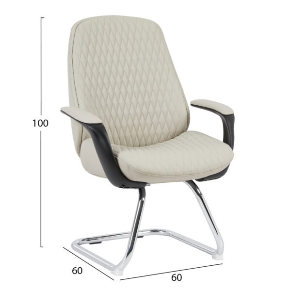 ΚΑΡΕΚΛΑ ΕΠΙΣΚΕΠΤΗ VELUM-s HM1235.02 ΜΠΕΖ PU--ΒΑΣΗ ΧΡΩΜΙΟΥ 71x60x100Υεκ.
