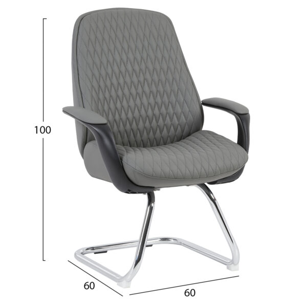ΚΑΡΕΚΛΑ ΕΠΙΣΚΕΠΤΗ VELUM-s HM1235.10 ΓΚΡΙ PU--ΒΑΣΗ ΧΡΩΜΙΟΥ 71x60x100Υεκ.