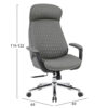 ΚΑΡΕΚΛΑ ΓΡΑΦΕΙΟΥ VELUM HM1233.10 ΓΚΡΙ PU--ΒΑΣΗ ΧΡΩΜΙΟΥ 71x69x116-122Υεκ.