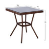 ΤΡΑΠΕΖΙ ΑΛΟΥΜΙΝΙΟΥ HARLOW 70X70X76Υ ΜΕ ΟΨΗ BAMBOO HM5568.03 ΚΑΦΕ ΜΕ ΓΥΑΛΙ