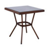 ΤΡΑΠΕΖΙ ΑΛΟΥΜΙΝΙΟΥ HARLOW 70X70X76Υ ΜΕ ΟΨΗ BAMBOO HM5568.03 ΚΑΦΕ ΜΕ ΓΥΑΛΙ